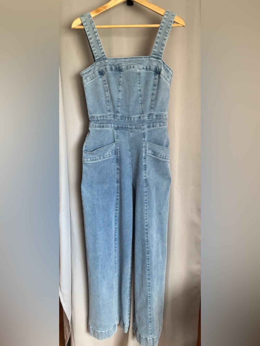 Forever 21 Denim Sleeveless Jumpsuit size Medium - Picture 2 of 7